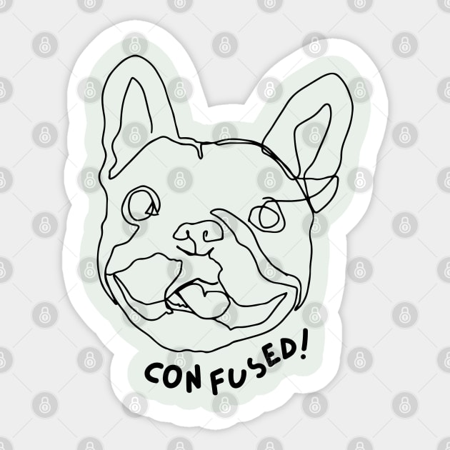 Dog Saying Confused Brafdesign Sticker by Brafdesign